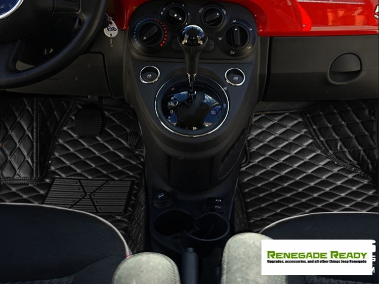 Jeep Renegade Floor Liner Set - Black w/ Black Stitching