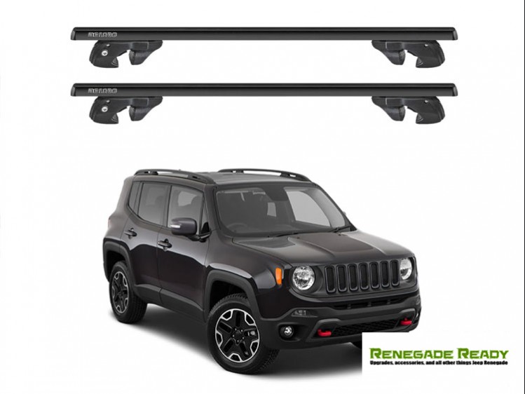 Jeep Renegade Roof Rack Cross Bars - for models w/ factory roof rails - Black