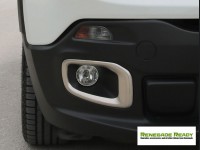 Jeep Renegade Front Fog Light Trim - Brushed Stainless Steel