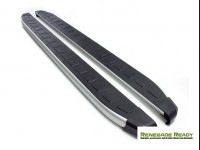 Jeep Renegade Side Steps - ProSide Running Boards - Silver / Black