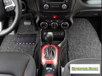 Jeep Renegade All Weather Floor Mats - Front + Rear - Rubber Woven Carpet - Black + Grey 