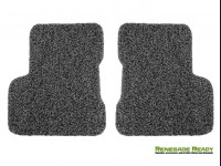 Jeep Renegade All Weather Floor Mats - Front + Rear - Rubber Woven Carpet - Black + Grey 