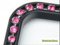 License Plate Frame - Black Frame w/ Pink Crystals