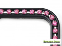 License Plate Frame - Black Frame w/ Pink Crystals