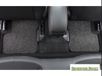 Jeep Renegade All Weather Floor Mats - Front + Rear - Rubber Woven Carpet - Black + Grey 