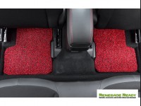 Jeep Renegade All Weather Floor Mats + Cargo Mat - Set of 5 - Rubber Woven Carpet - Red + Black 