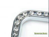 License Plate Frame - Chrome Frame w/ White Crystals