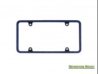 License Plate Frame - Black Frame w/ Blue Crystals